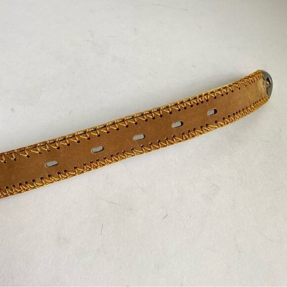 Vintage Belt Western Whipstitched Southwest Brown Faux‎ Leather Unisex Womens XL main image 7